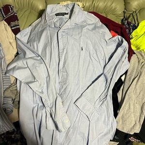 17 1/2 collared long sleeve button up shirt